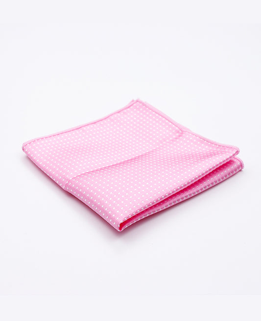 Pochette de Costume Rose n°1 à Pois en Polyester «Louis»