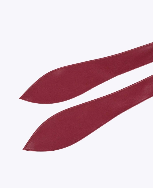 Opasek na šaty na zavázání dámský červený kožený "Mathilde"