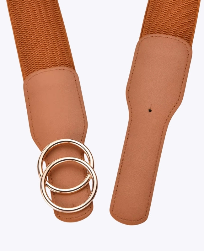 Opasek na šaty elastický dámský hnědý kožený "Madeleine"