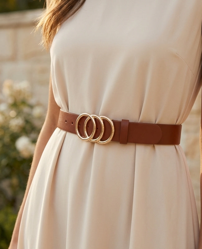 Ceinture de Robe Femme Marron en Cuir "Clémence"