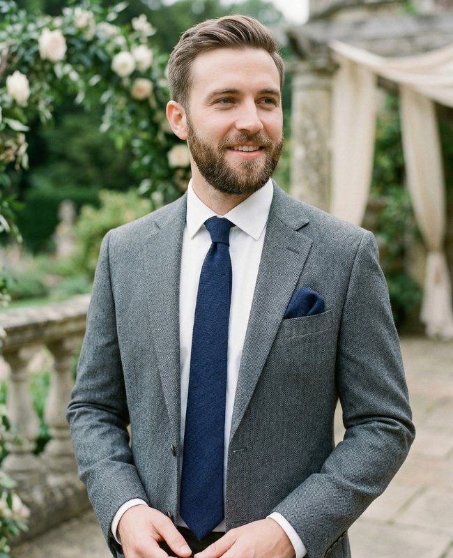 Kravata Modrá č. 5 Pánská v Lnu «Basile»