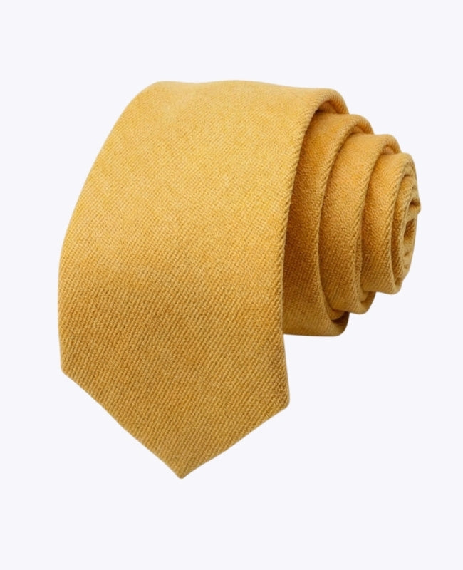 Kravata Žlutá č.1 Muži Sametový Efekt „Simon"