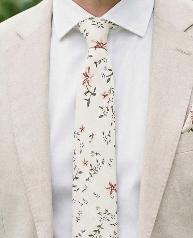 Kravata Liberty Bílá č.8 Pánská z Bavlny «Charles»