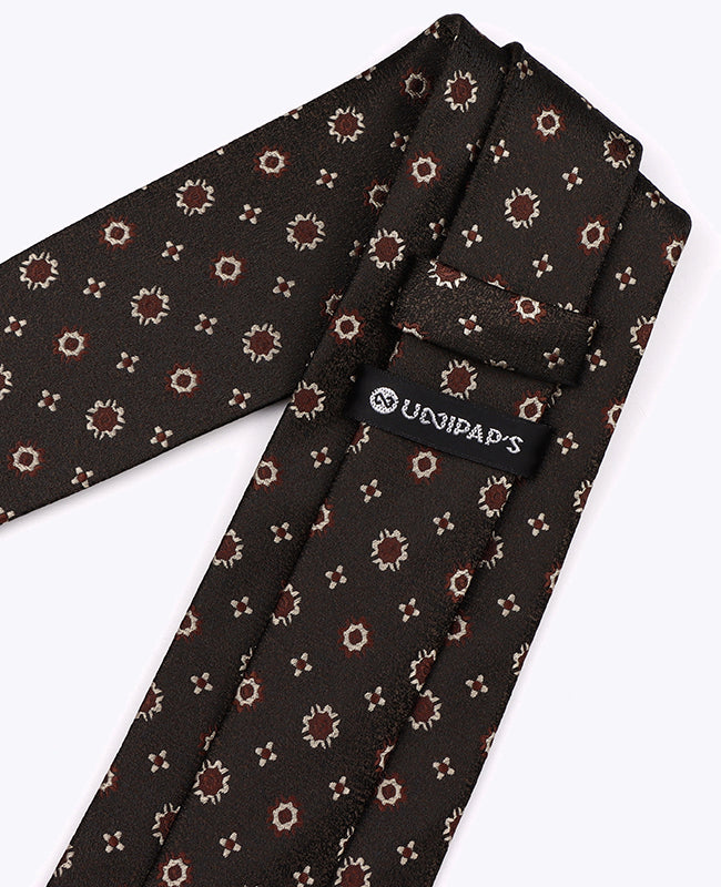 Kravata Hnědá č. 1 se Vzorem Pánská v Polyesteru «Edmond»