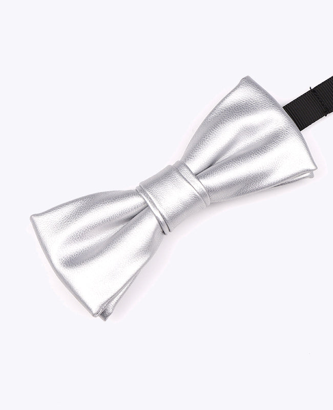 Motýlek Stříbrný Pánský z Kůže «Achille»