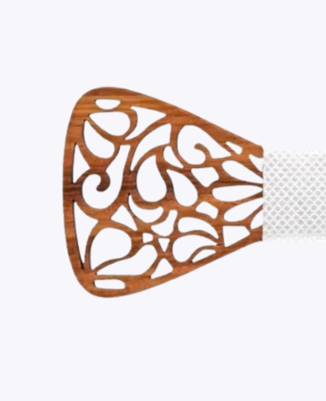 Noeud Papillon Blanc Homme en Bois «Hercule»