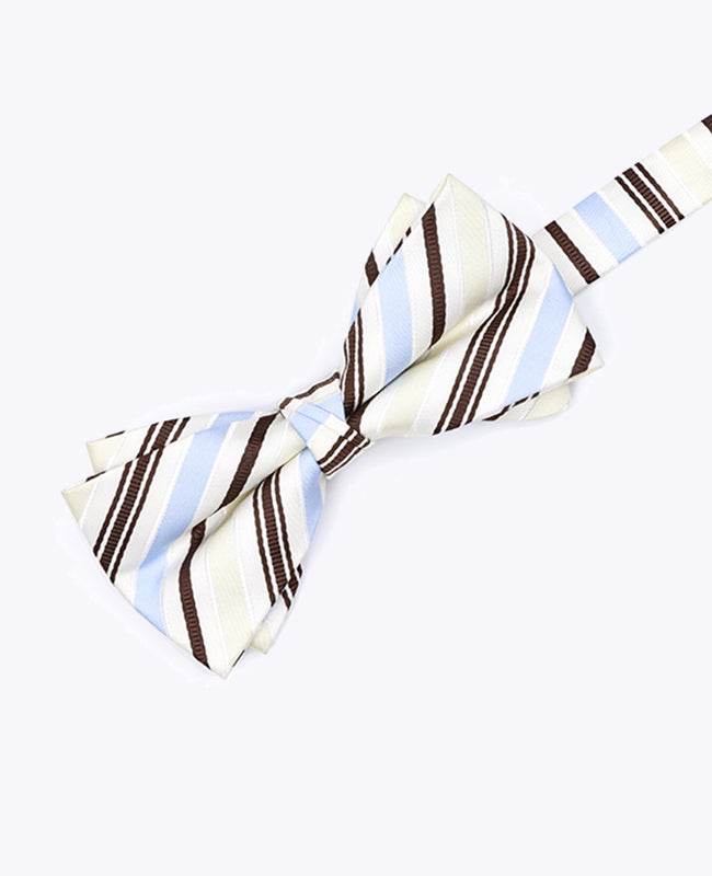 Motýlek Bílý s Pruhy Pánský z Polyesteru «Edmond»