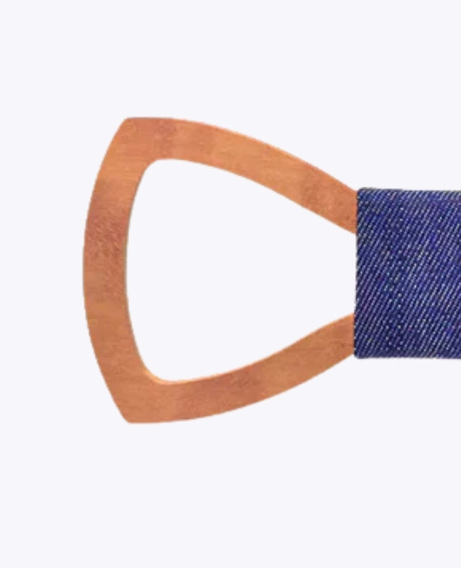 Noeud Papillon Bleu Homme en Bois «Émile»