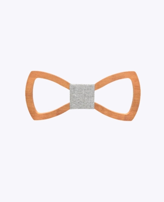 Noeud Papillon Gris Enfant en Bois «Émile»
