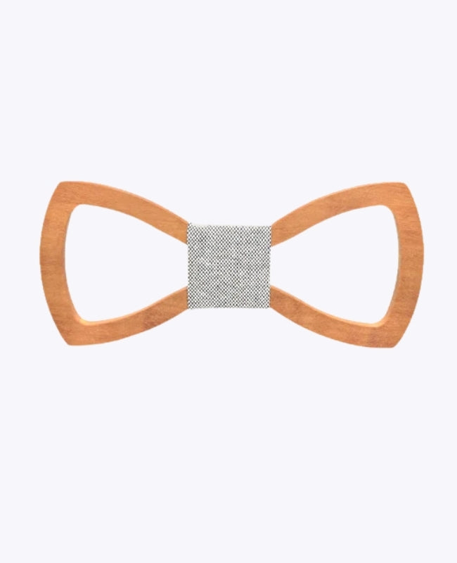Noeud Papillon Gris Homme en Bois «Émile»