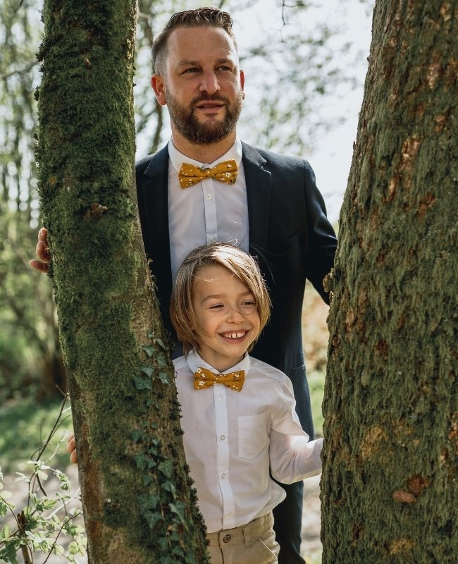 Pánský motýlek Liberty žlutý z bavlny «Gaspard»