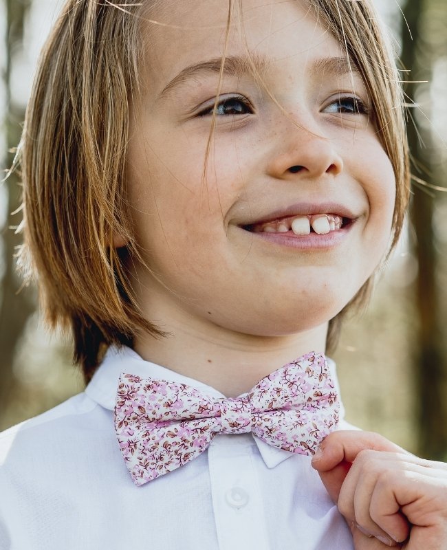 Motýlek Liberty Růžový č.4 Dětský v Bavlně «Gaspard»