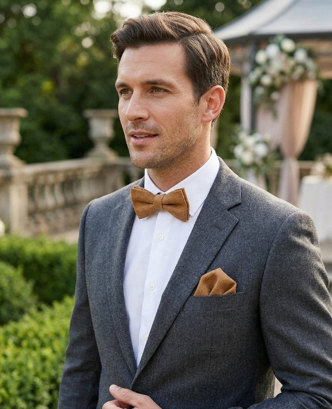 Motýlek Hnědý č. 1 Pánský v Sametovém Efektu «Simon»