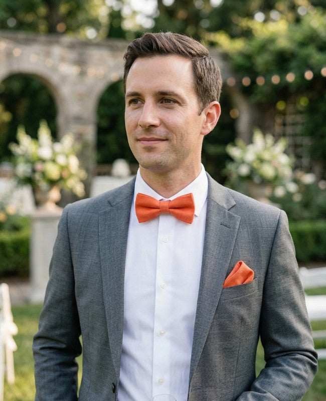 Motýlek Oranžový č.1 Pánský z Lnu «Basile»