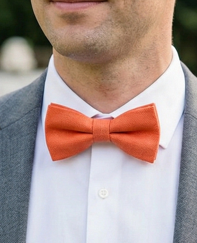 Motýlek Oranžový č. 1 Pánský z Lnu «Basile»