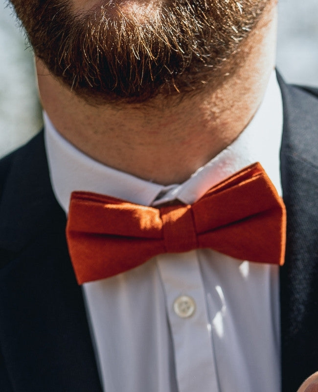 Motýlek Terracotta č. 2 Pánský v Sametovém Efektu «Simon»