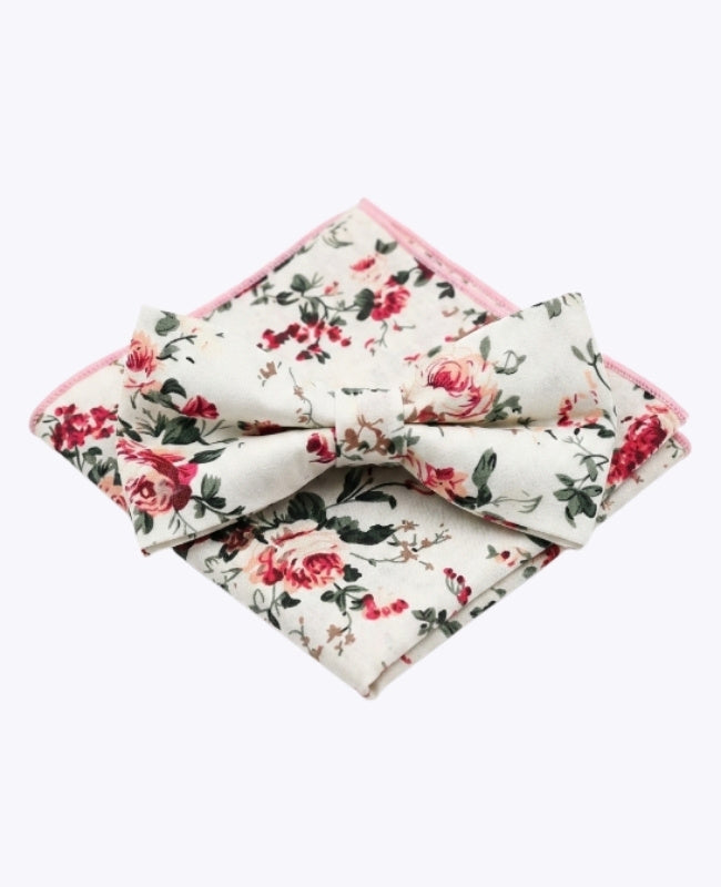 Motýlek + Kapesníček do saka Liberty Bílá č.6 Muži v Bavlna „Charles"