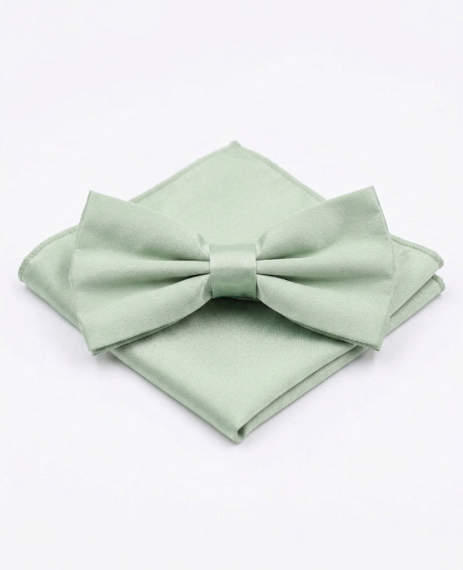 Motýlek + Kapesníček do saka Zelená č.1 Muži v Polyester „Anatole"