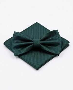 Motýlek + Kapesníček do saka Zelená č.2 Muži v Polyester „Martin