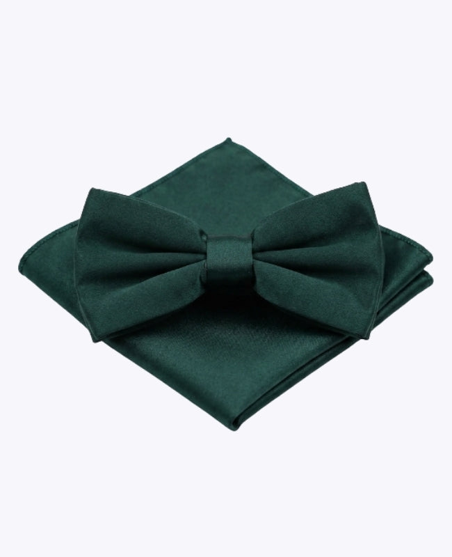 Motýlek + Kapesníček do saka Zelená č.4 Muži v Polyester „Anatole"