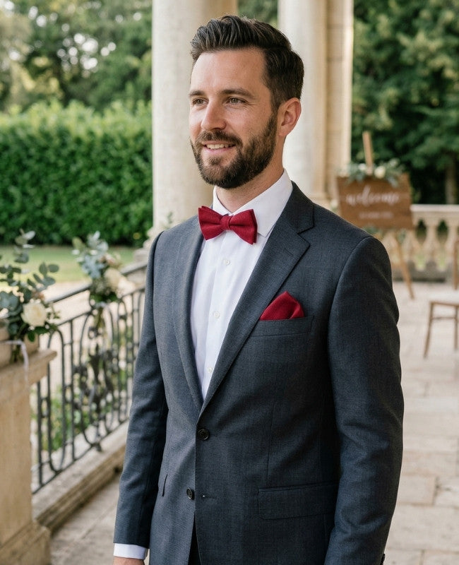 Motýlek Červený č. 2 Pánský z Lnu «Basile»