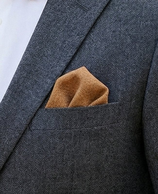 Kapesníček do saka Hnědý č.1 v Sametovém efektu «Simon»