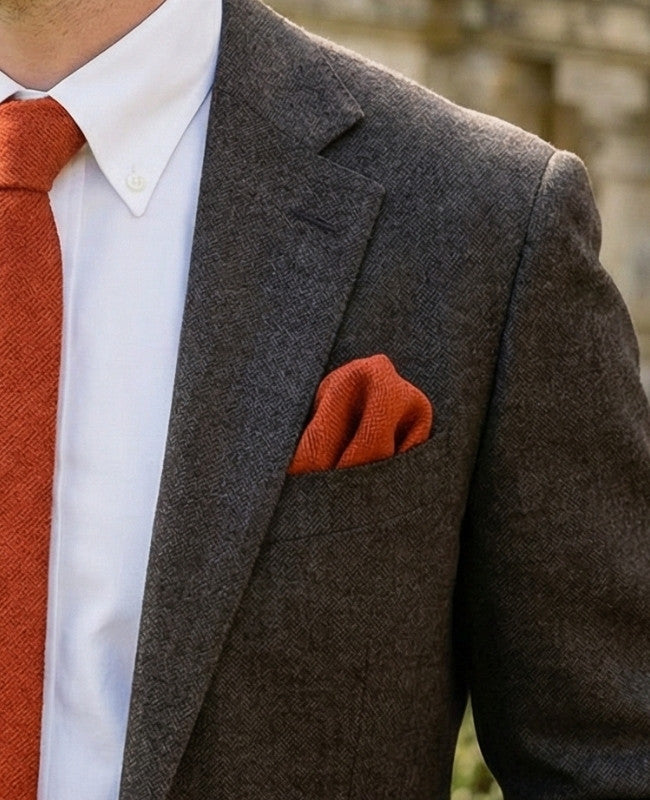 Kapesníček do Saka Terracotta č. 2 v Sametovém Efektu «Simon»