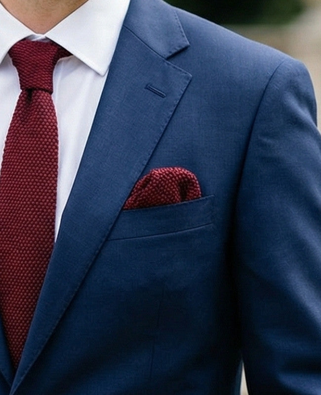 Kapesníček do Obleku Červený č.1 v Úpletu «Léon»